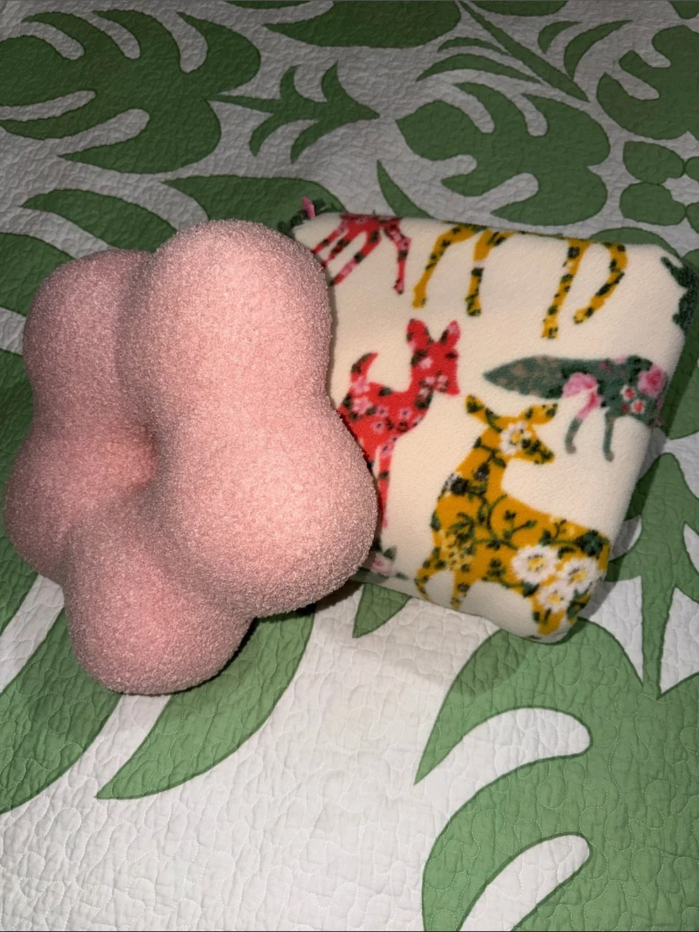 “Little Deer” Tourmaline infused Blanket Deer,fox & Floral patterns Fleece 53x53